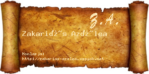 Zakariás Azálea névjegykártya